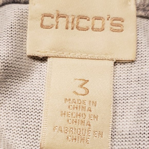 Chico's cowl neck knit ls top - size 3 - Picture 5 of 8